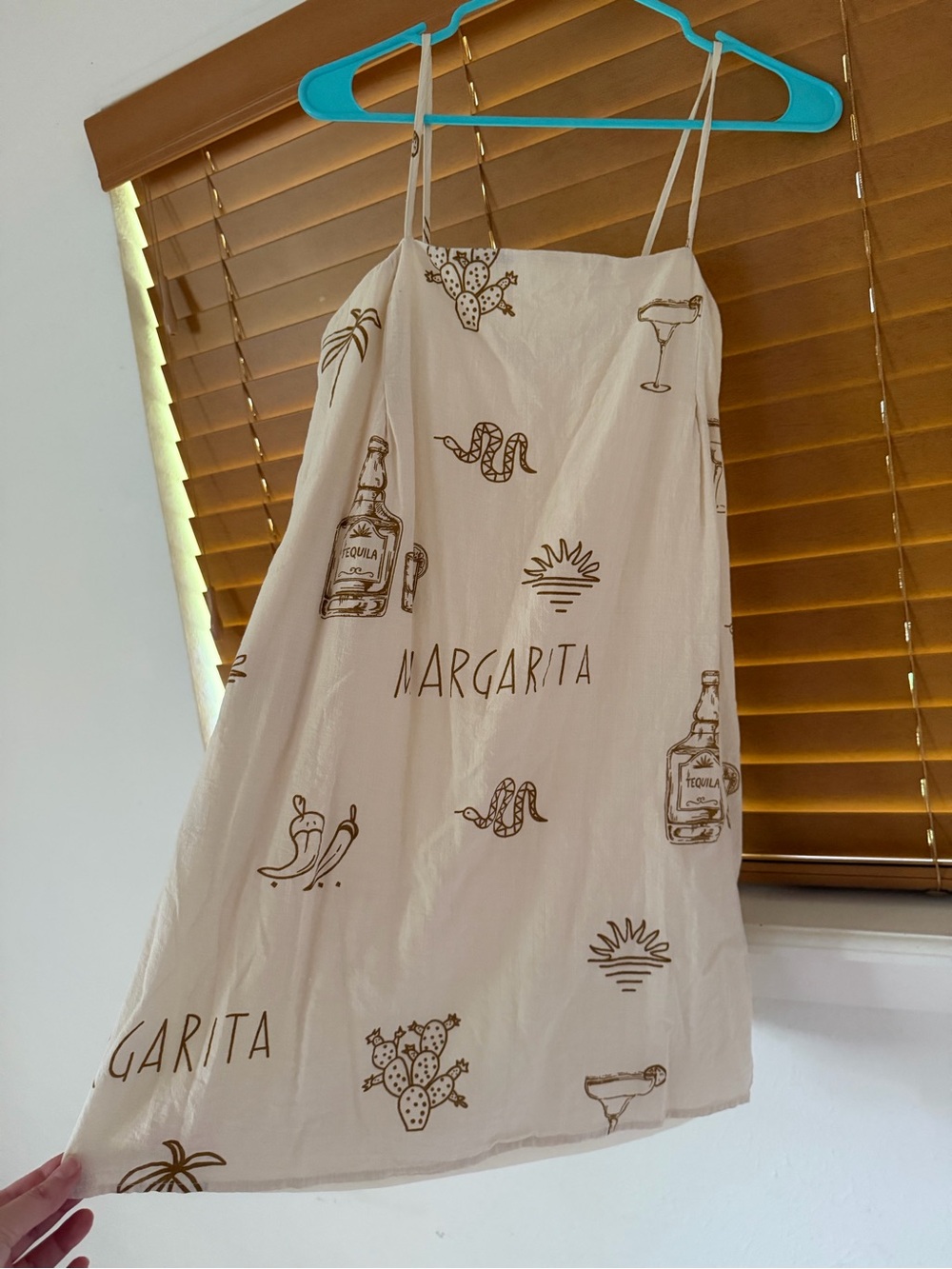 Beige Margarita Print Slip Dress - Picture 2 of 4